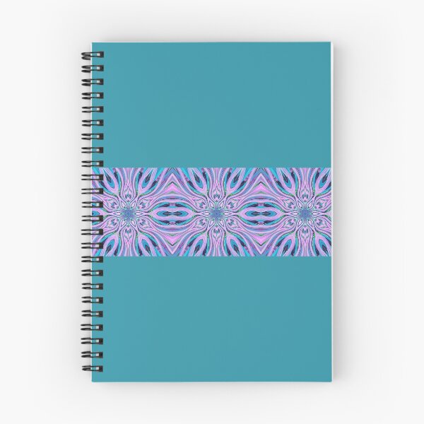 Item preview, Abstract Flowers Pattern Boho Vibes in a Thick Single Stripe on a Greenish Dark Cyan Background designed and sold by Beachy.