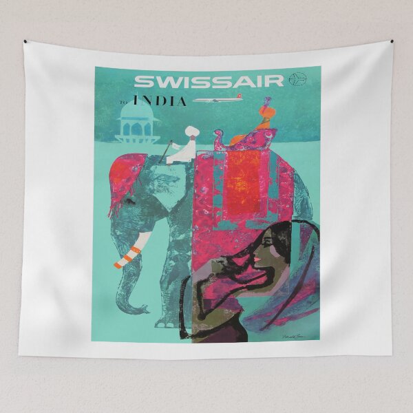 Item preview, 1958 Swissair India Travel Poster designed and sold by retrographics.