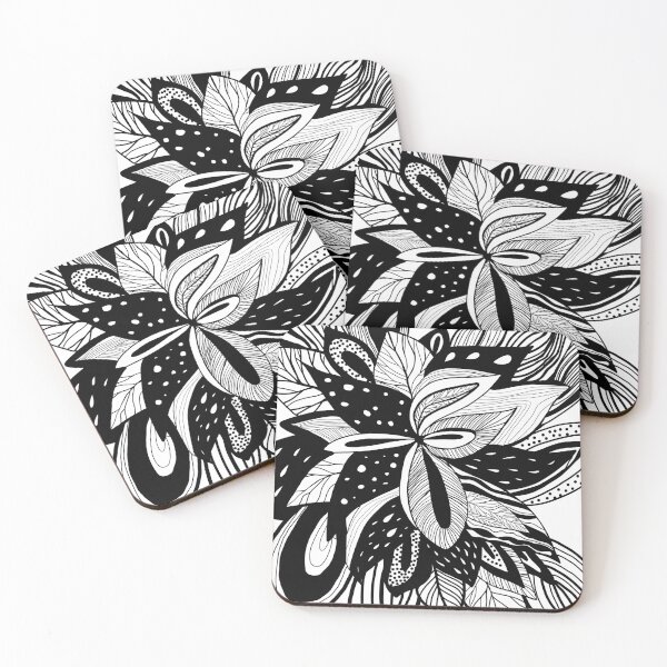 Item preview, Black Ink Flower Drawing designed and sold by NancyMerkle.