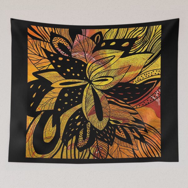 Item preview, Colorful Large Scale Floral Drawing  designed and sold by NancyMerkle.