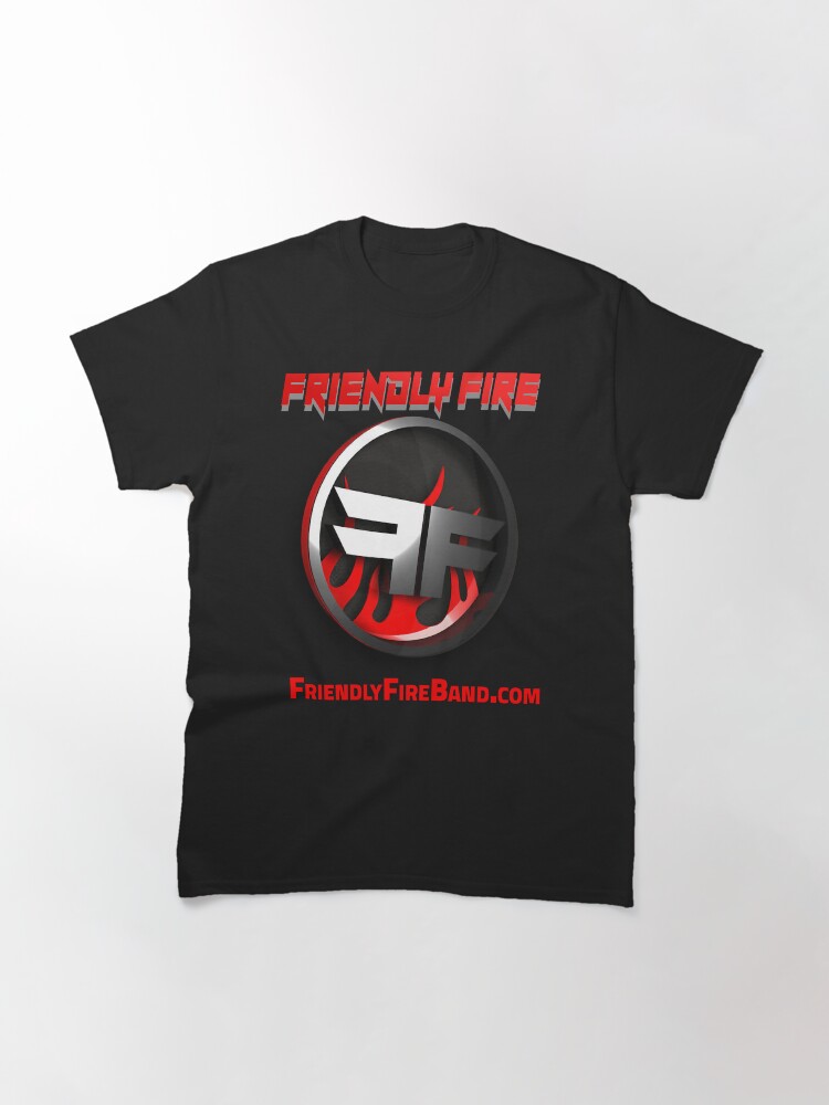 Thumbnail 2 of 7, Classic T-Shirt, Friendly Fire the band 3D FF logo (ff3D-2022-09) designed and sold by Regal-Music.