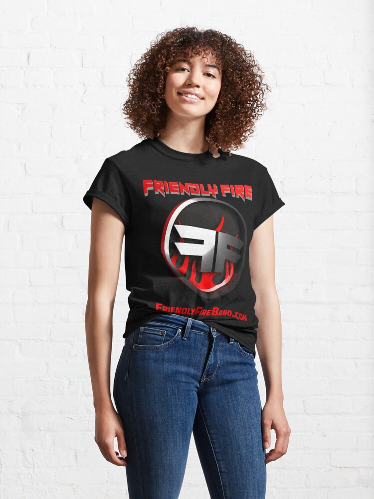 Thumbnail 4 of 7, Classic T-Shirt, Friendly Fire the band 3D FF logo (ff3D-2022-09) designed and sold by Regal-Music.
