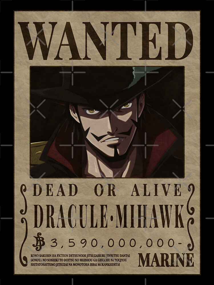 Dracule Mihawk One Piece Taka No Me Bounty Poster Hawk eyes | Drawstring Bag