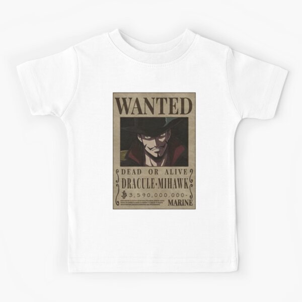 Dracule Mihawk - One Piece v.1 - white version Kids T-Shirt for