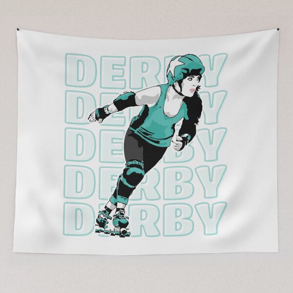 Item preview, Roller Derby Girl - Derby Background - Teal - Roller Derby designed and sold by Design Raptor.