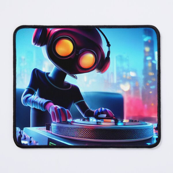 Item preview, robot DJ designed and sold by Mike Kiev art.