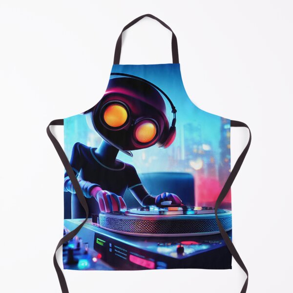 Item preview, robot DJ designed and sold by Mike Kiev art.