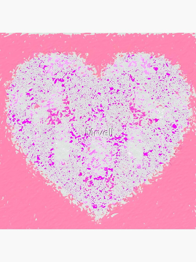 Pink And White Heart Shape With Pink Background Sticker For Sale By Mrvell Redbubble 