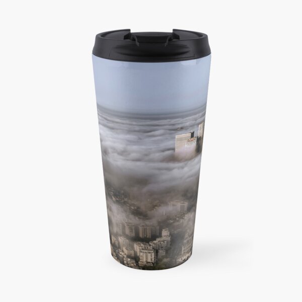 City Skyscrapers Above The Clouds Travel Mug