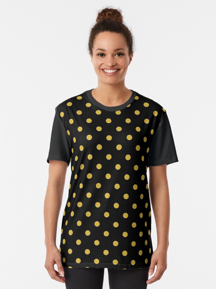 Black and gold polka sales dot shirt