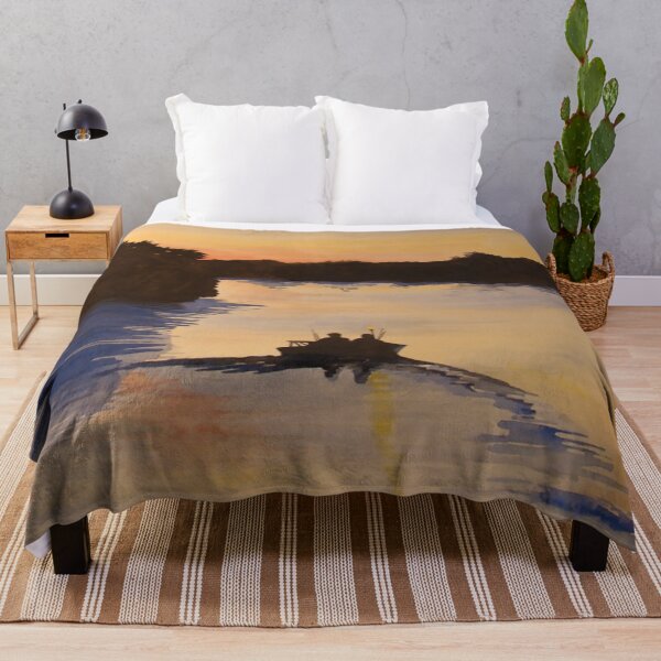 Item preview, Fishing at Sunset in Early Autumn designed and sold by KimberlyShawArt.
