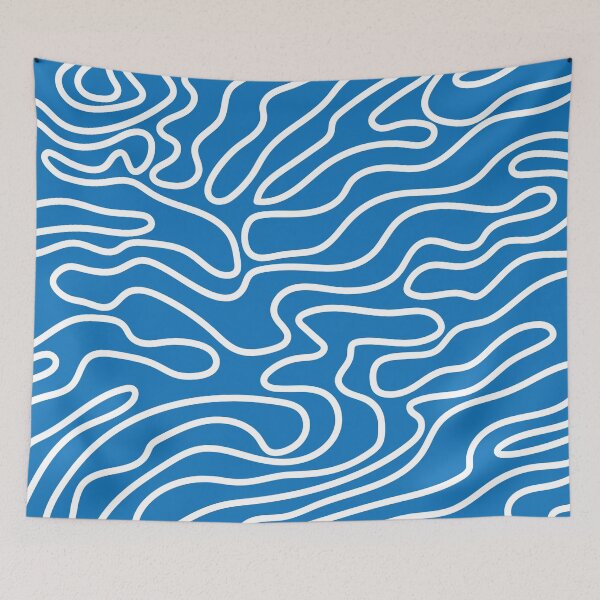 Item preview, Blue Wavy Lines Pattern designed and sold by JustCreate2016.