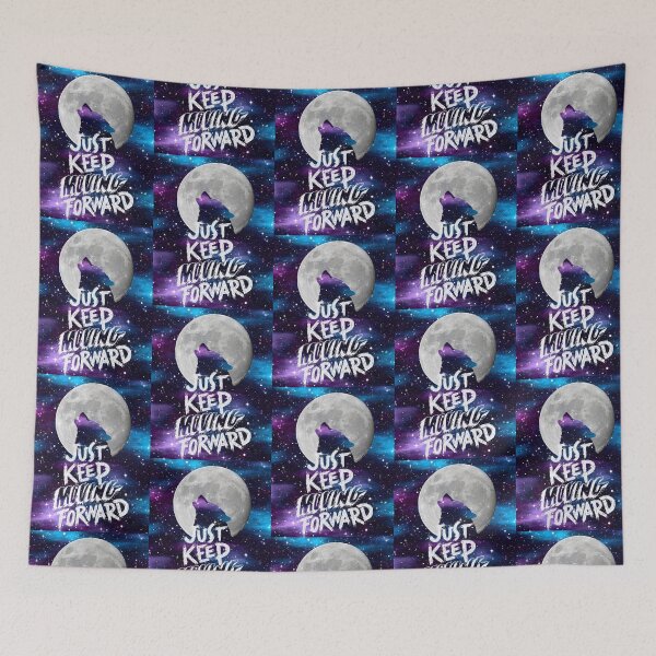 Item preview, Just Keep Moving Forward Starry Night Wolf designed and sold by TjsDesignsnMore.