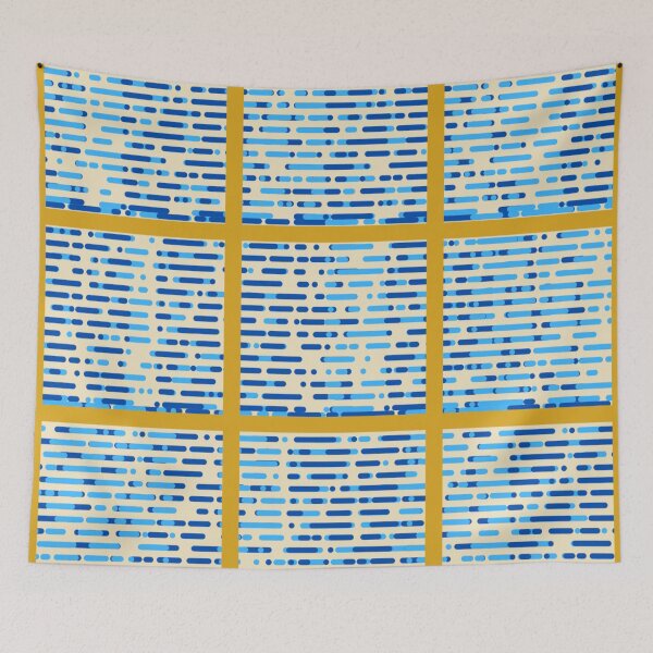 Item preview, Cream and blue square pattern  designed and sold by L-I-E-Store.