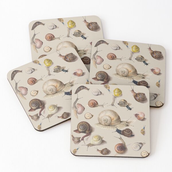 Item preview, Snail Garden Cute Animals snails watercolor illustration art designed and sold by antiqueart.
