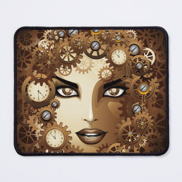 Item preview, Steampunk Girl Retro Surreal Portrait designed and sold by BluedarkArt.