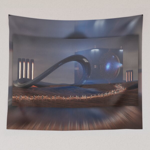 Item preview, romantic path to science fiction buildings designed and sold by coolArtGermany.