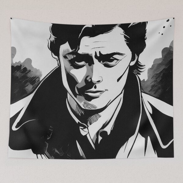 Item preview, Alain Delon portrait drawing designed and sold by artofbelletz.