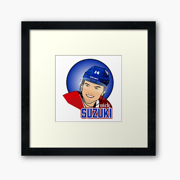 Aperçu de l'œuvre Hockey Montréal - Capitaine Nick Suzuki créée et vendue par Eye on the Blueline.