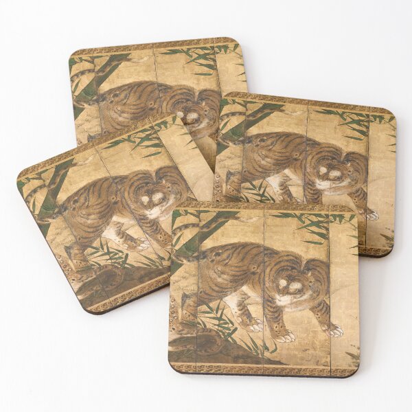 Item preview, Lions and Tigers in Peony and Bamboo designed and sold by Vintage Wall Art.
