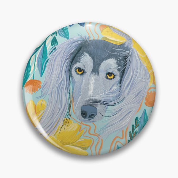 Item preview, Saluki in flowers designed and sold by Linarisyet.