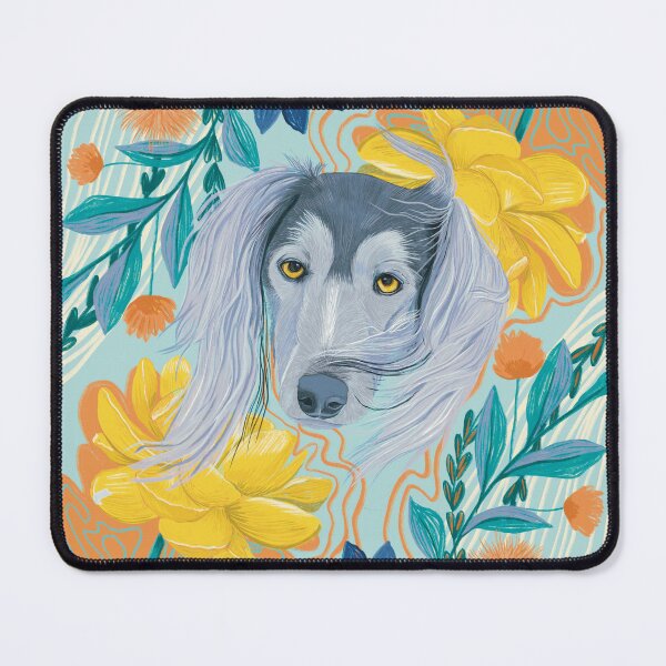 Item preview, Saluki in flowers designed and sold by Linarisyet.