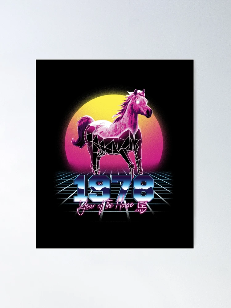 1978 Year of the Horse - Chinese Horoscope Horse Retrowave