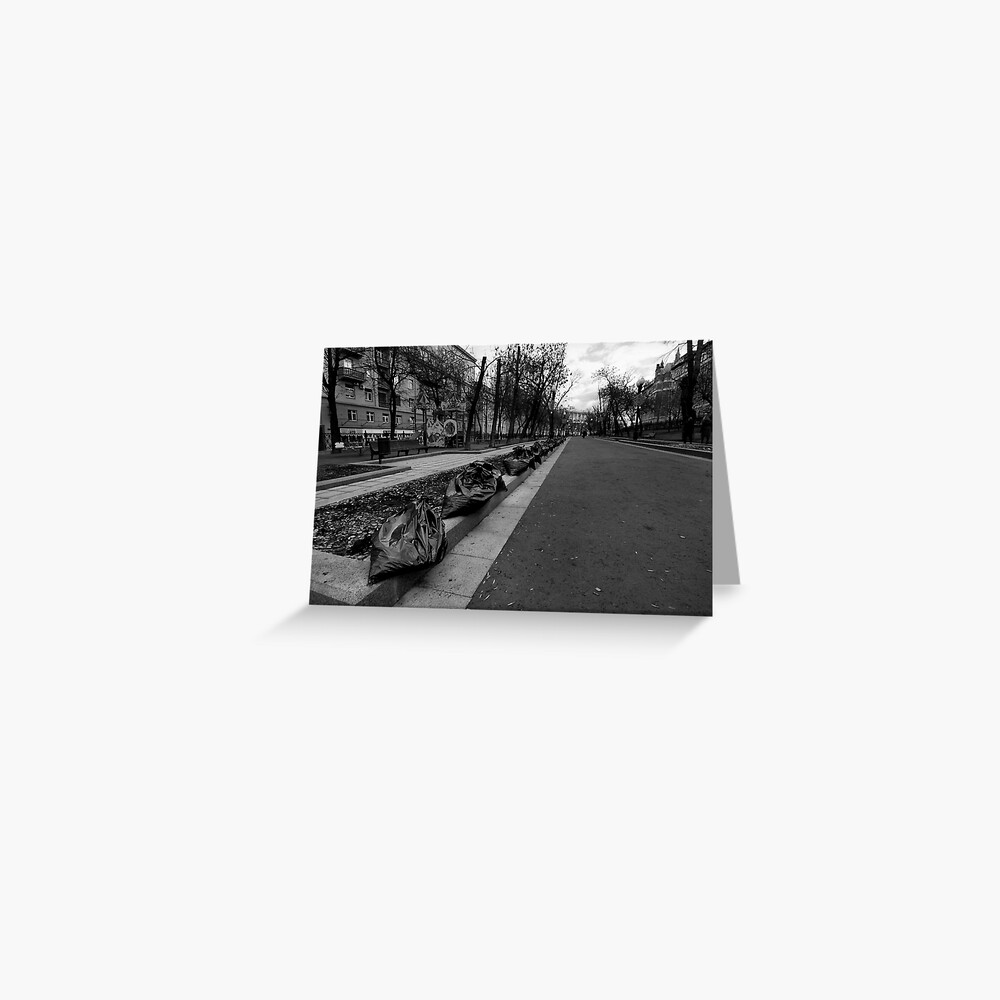 Taking out the trash - Moscow Russia Greeting Card