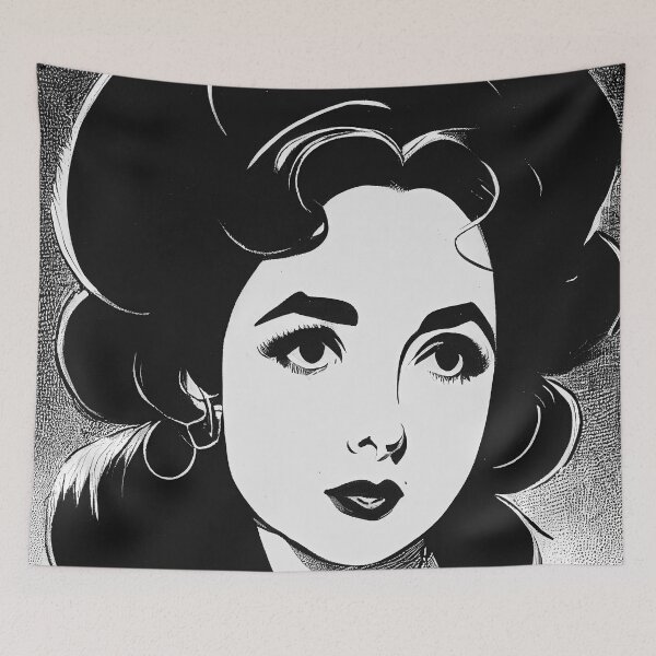 Artikelvorschau, Elisabeth Taylor portrait drawing entworfen und verkauft von artofbelletz.