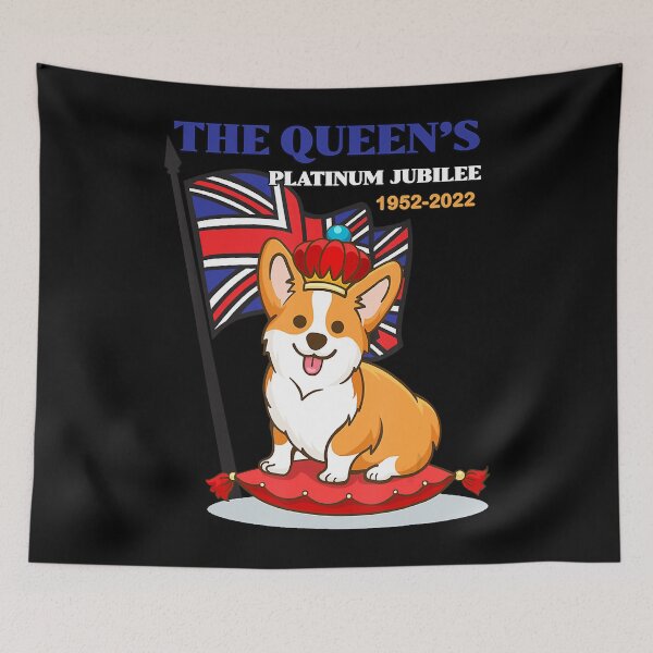 Item preview, The Queen’s Platinum Jubilee  Corgi Union Jack  designed and sold by DallinLebsack.