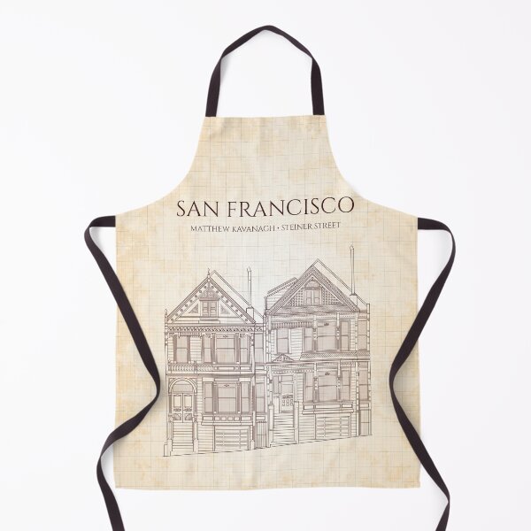Aperçu de l'œuvre San Francisco Painted Ladies. 710 - 720 Steiner Street (Old Blue Grid - Burgundy) créée et vendue par BGALAXY.