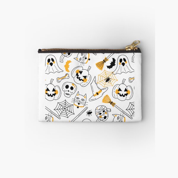 Item preview, halloween funny pumpkin evil cat pumpkin head witch stick bat pattern designed and sold by BIGHIDENE.