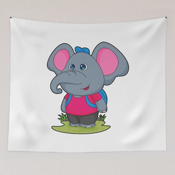 Item preview, Elephant as Hiker with Backpack designed and sold by Snabdesign84.