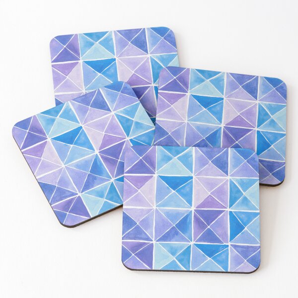 Item preview, Modern Triangle Boxes Watercolor Pattern - Blue & Purple designed and sold by AmandaAngela.