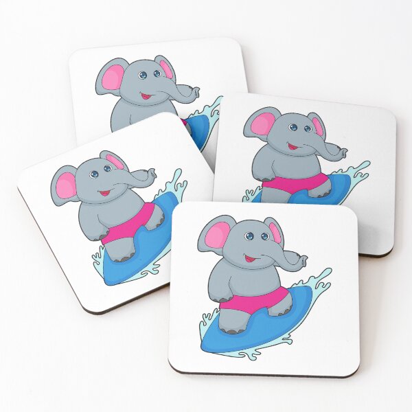 Item preview, Elephant as Surfer with Surfboard designed and sold by Snabdesign84.