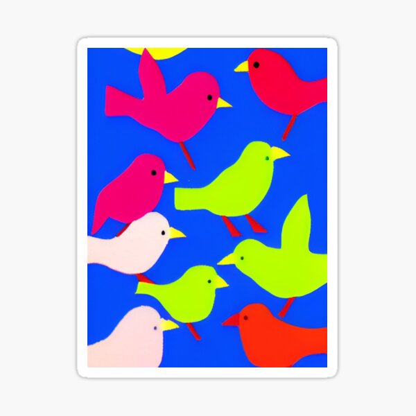 Bright Bird Flock Sticker For Sale By Kitty2449 Redbubble