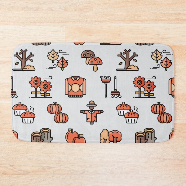 Item preview, White Autumn Icons Pattern designed and sold by Geo De la Cruz.