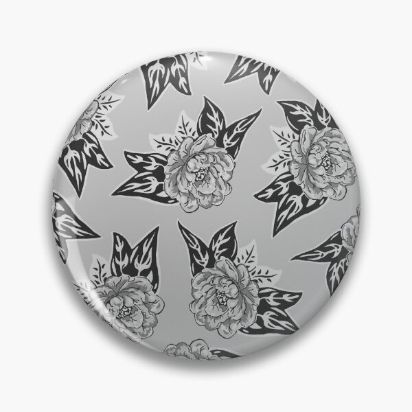 Item preview, Grey Cabbage Roses designed and sold by Amanda Laurel Atkins.