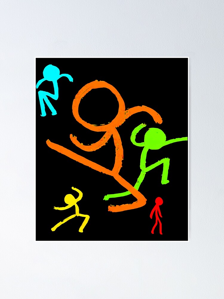 Alan Becker Five Stick Figures Poster For Sale By Simplycharlyd Redbubble 