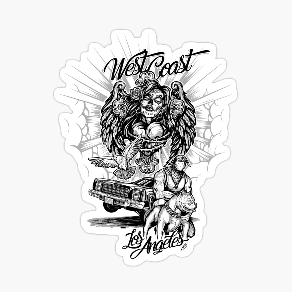 Chicano style west coast tee Magnet by b-cwikla-tattoo | Redbubble