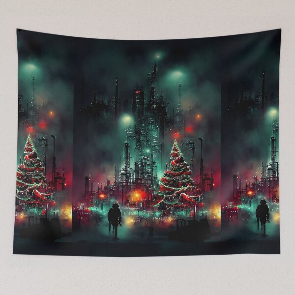 Item preview, Cyberpunk Dystopian Christmas Wonderland designed and sold by JinxedMonster.
