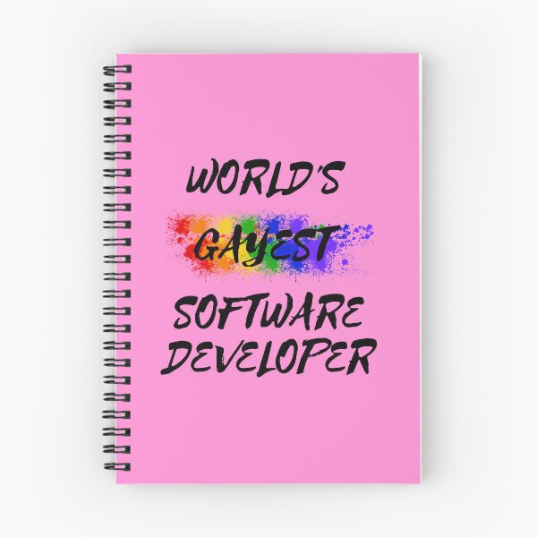 Item preview, World's Gayest Software Developer LGBT Joke With Rainbow Colors In Pink designed and sold by LuckyKermit.