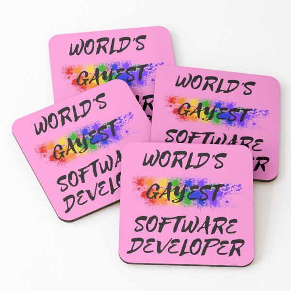 Artikelvorschau, Der schwulste Softwareentwickler der Welt LGBT-Witz mit Regenbogenfarben in Pink entworfen und verkauft von LuckyKermit.