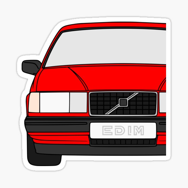 Volvo 940 Turbo USA eggcrate red color best t-shirt design swedishmetal Sticker