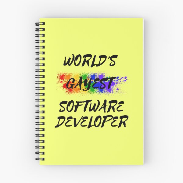 Item preview, World's Gayest Software Developer LGBT Joke With Rainbow Colors In Yellow designed and sold by LuckyKermit.