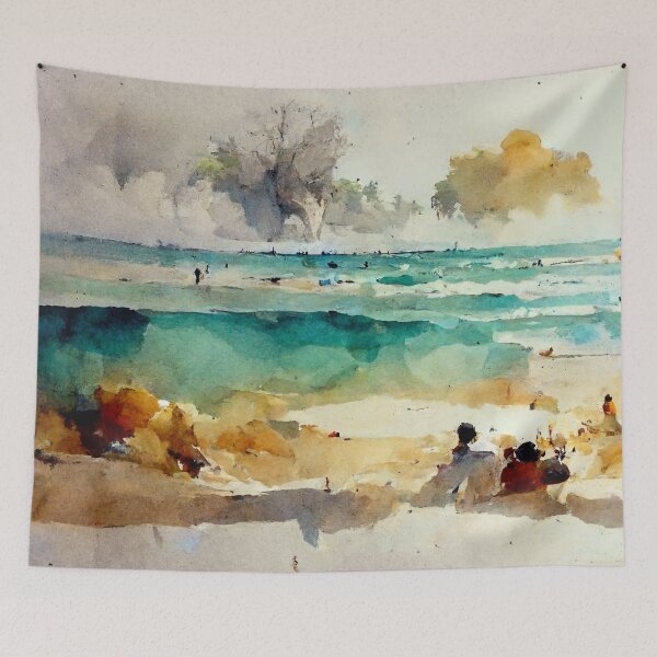 Artikelvorschau, Strand-Aquarell-Malerei entworfen und verkauft von shokA Design.