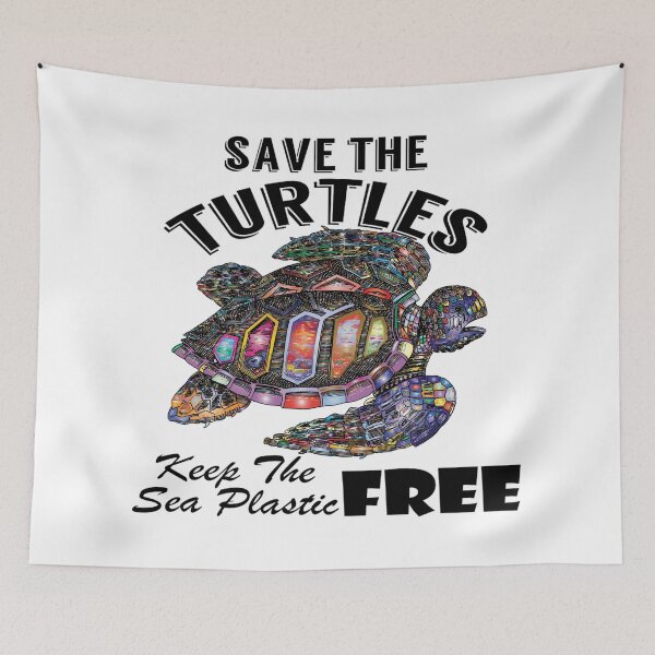 Item preview, Save the turtles keep the sea plastic free shirts, Save the turtles keep the sea plastic free masks, Save the turtles keep the sea plastic free stickers  designed and sold by Poussyarts.