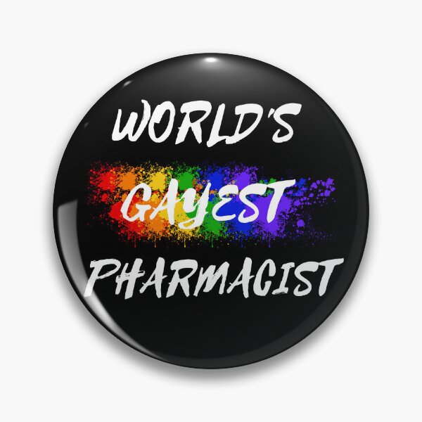 Item preview, World's Gayest Pharmacist LGBT Joke With Rainbow Colors In Black designed and sold by LuckyKermit.