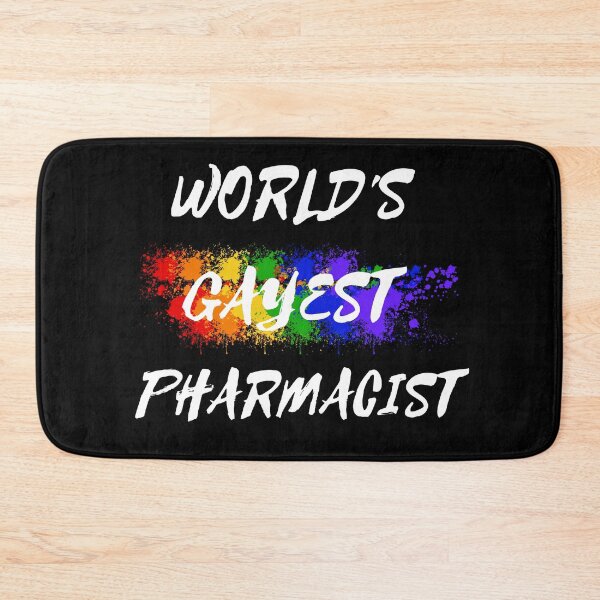 Item preview, World's Gayest Pharmacist LGBT Joke With Rainbow Colors In Black designed and sold by LuckyKermit.