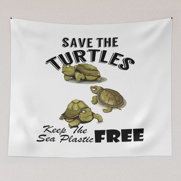 Item preview, Save the turtles keep the sea plastic free shirts, Save the turtles keep the sea plastic free masks, Save the turtles keep the sea plastic free stickers  designed and sold by Poussyarts.